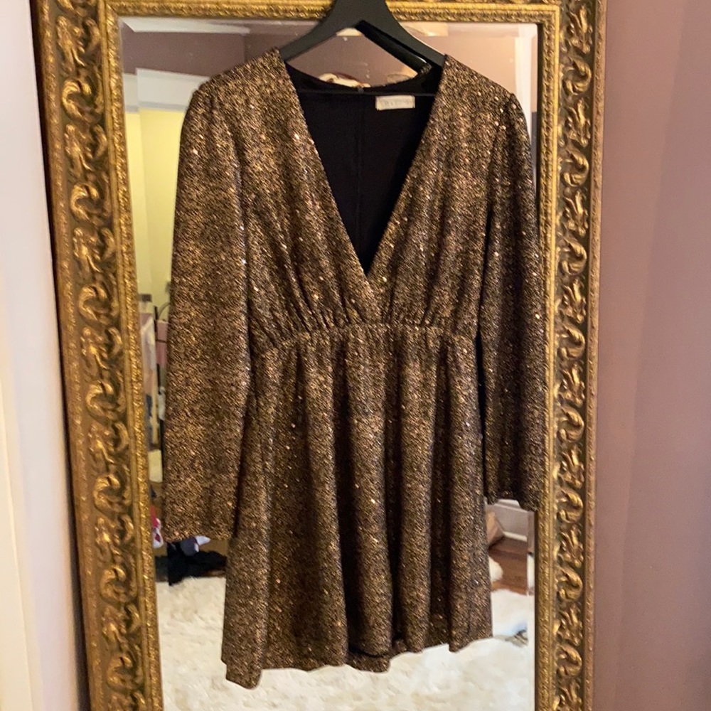 Gold sequined dress
